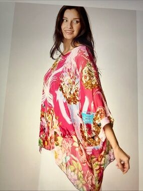 West Loop Bright Pink Floral cover up